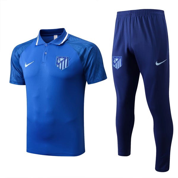 Polo Atletico Madrid Set Completo 22/23 Blu